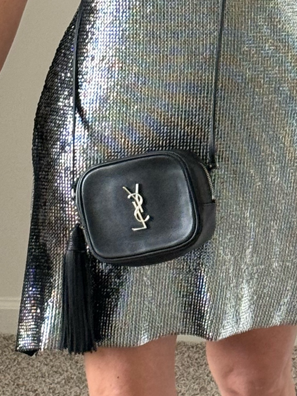 SAINT LAURENT Nappa Monogram Blogger Bag Black